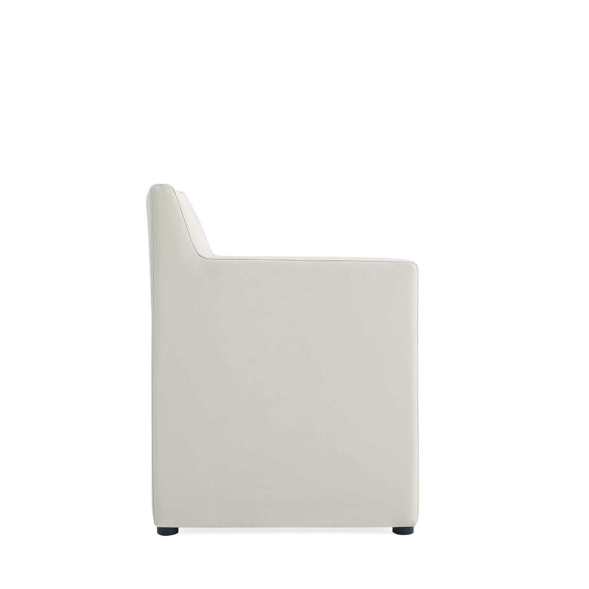 Anna Square Faux Leather Dining Arm Chair in Light Stone Grey (set of 2) by Manhattan Comfort at Eve Furniture