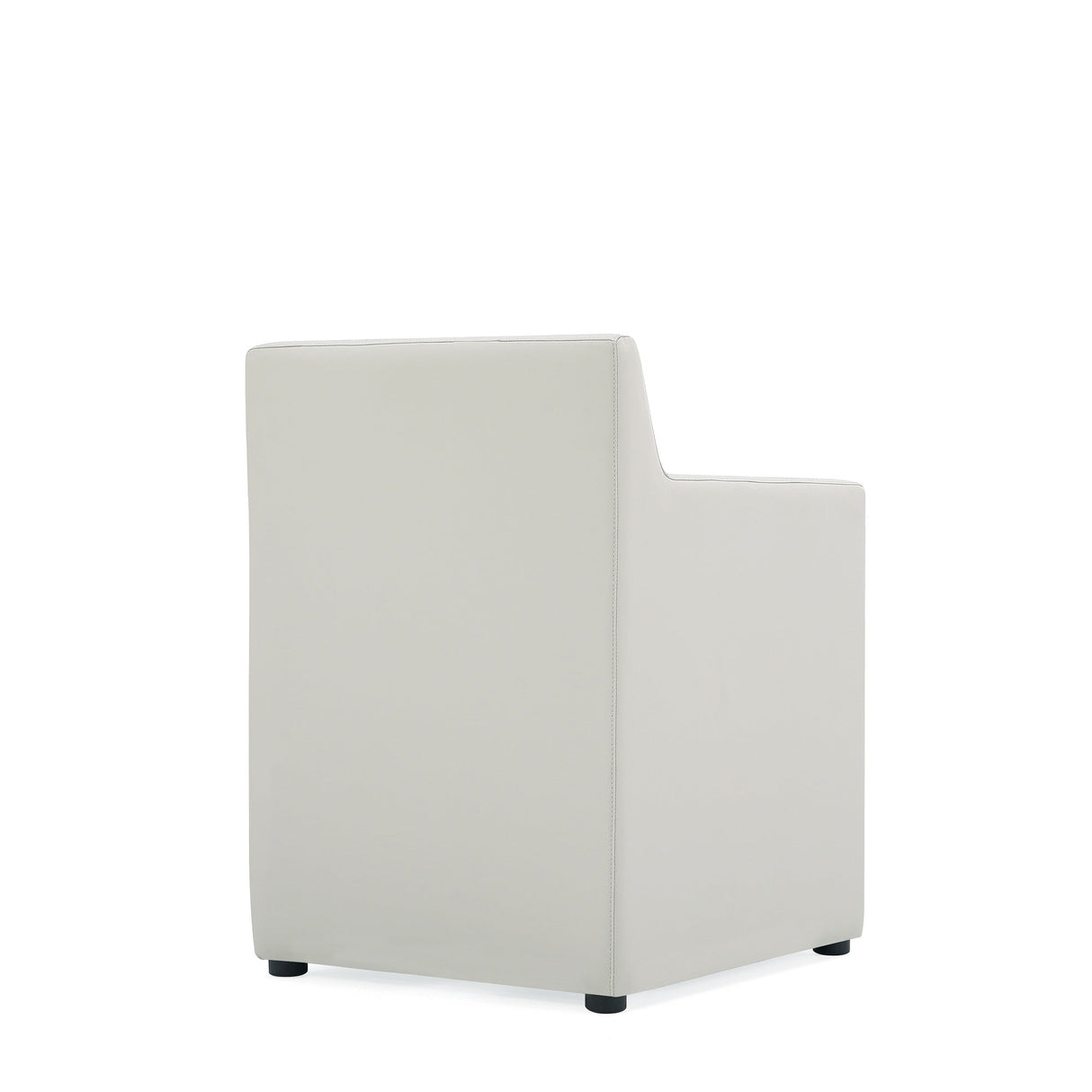 Anna Square Faux Leather Dining Arm Chair in Light Stone Grey (set of 2) by Manhattan Comfort at Eve Furniture