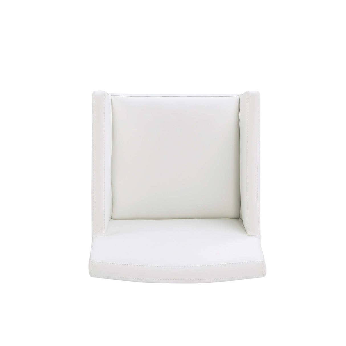 Anna Square Faux Leather Dining Armchair in Cream by Manhattan Comfort at Eve Furniture