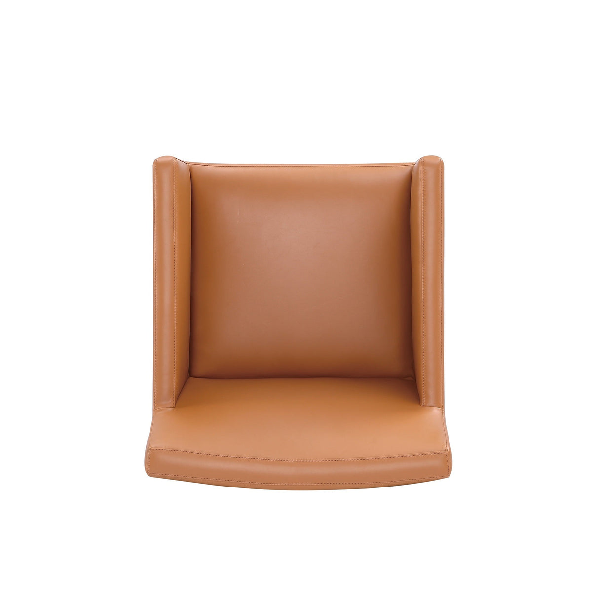Anna Square Faux Leather Dining Armchair in Saddle (set of 2) by Manhattan Comfort at Eve Furniture