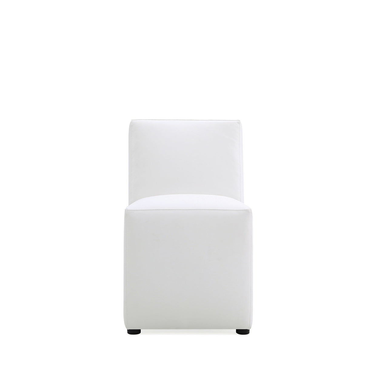 Anna Square Faux Leather Dining Chair in Cream (set of 2) by Manhattan Comfort at Eve Furniture