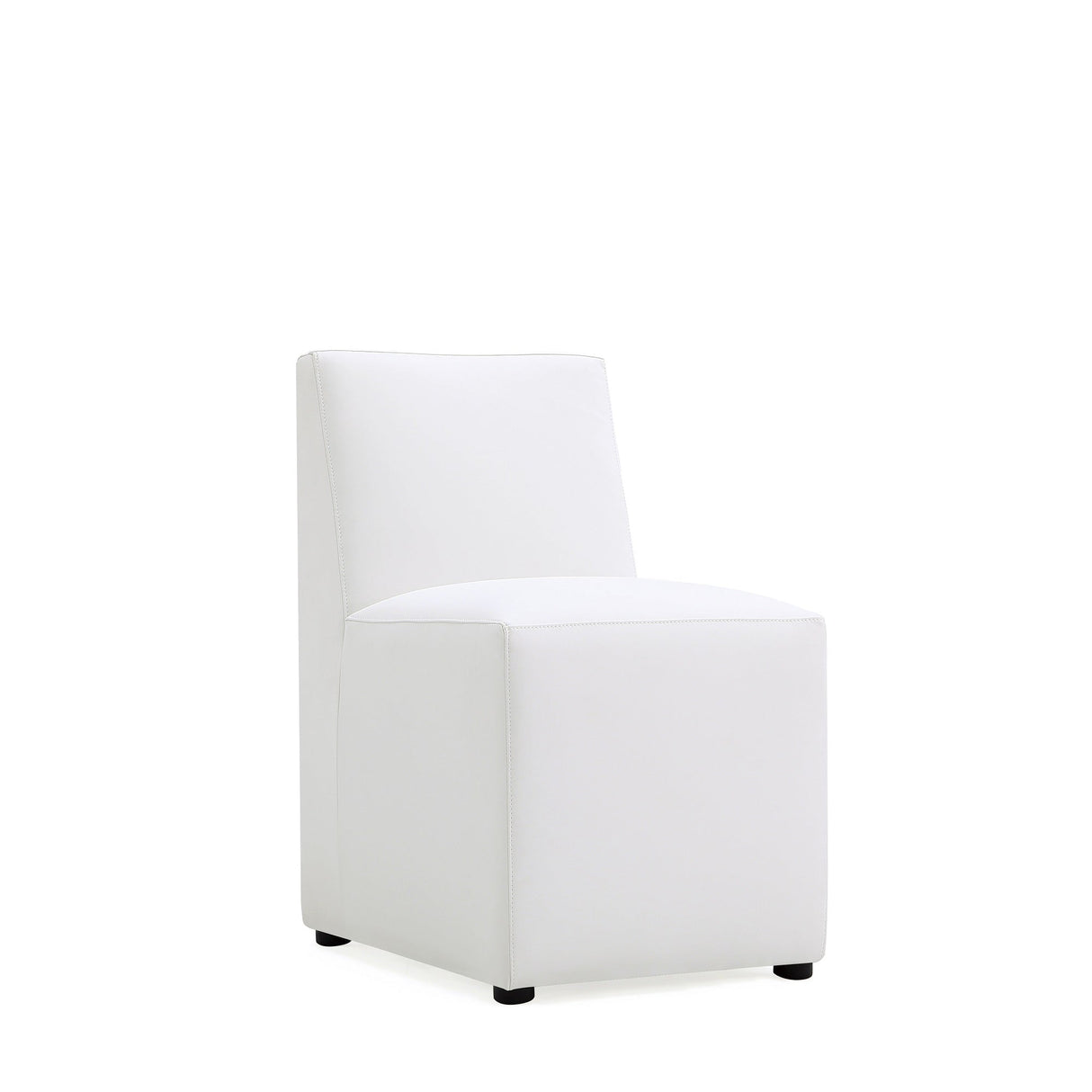 Anna Square Faux Leather Dining Chair in Cream (set of 2) by Manhattan Comfort at Eve Furniture