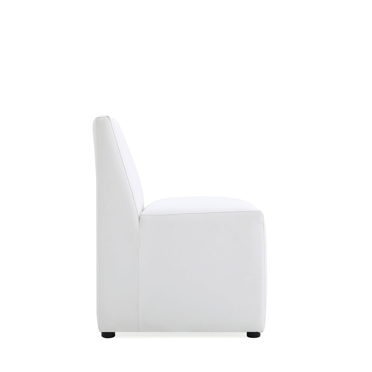 Anna Square Faux Leather Dining Chair in Cream (set of 2) by Manhattan Comfort at Eve Furniture