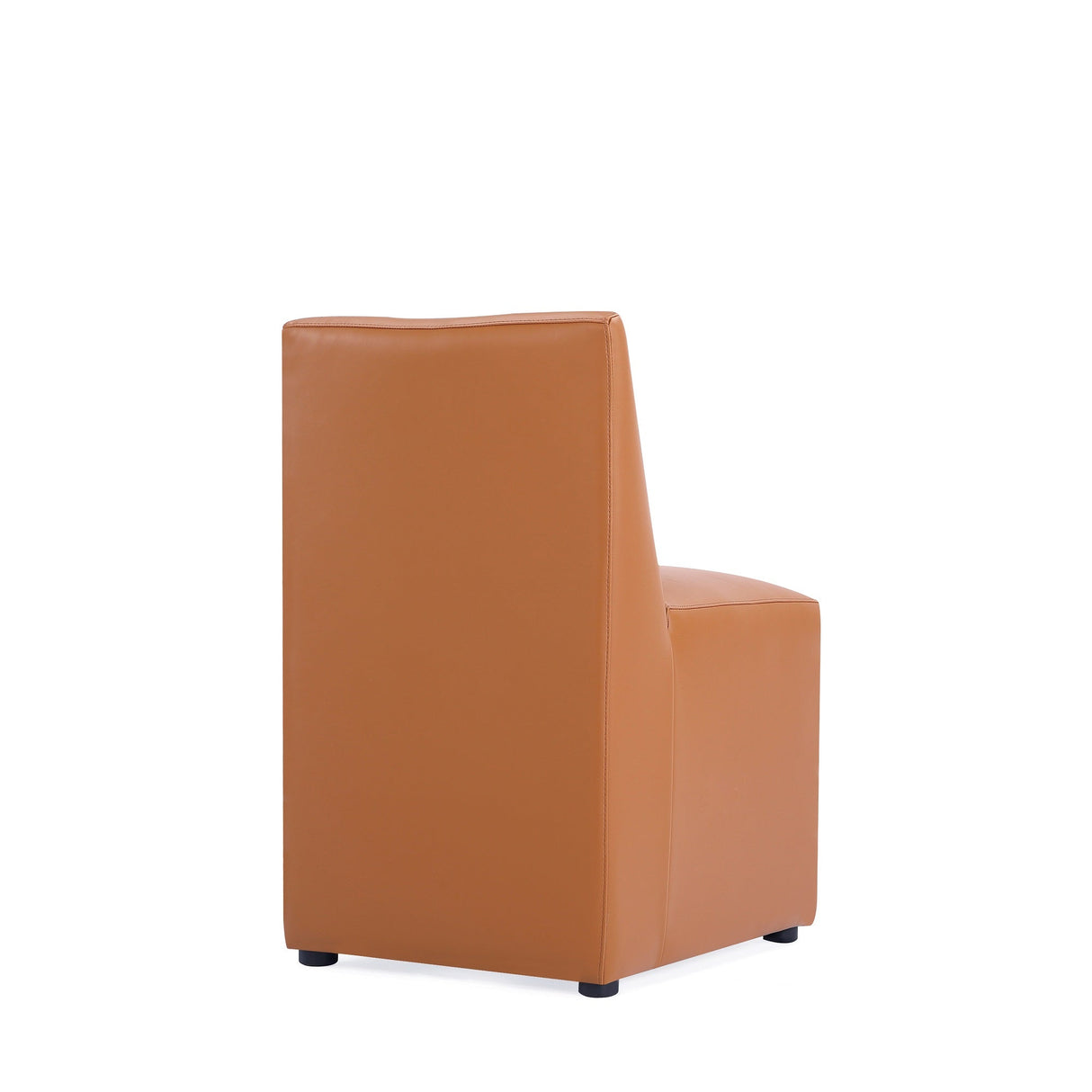 Anna Square Faux Leather Dining Chair in Saddle (set of 2) by Manhattan Comfort at Eve Furniture