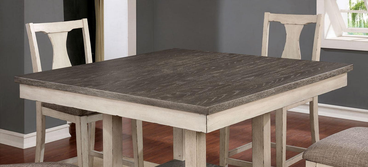 Ann Antique White/Gray 5-Piece Counter Ht. Table Set by Furniture of America at Eve Furniture