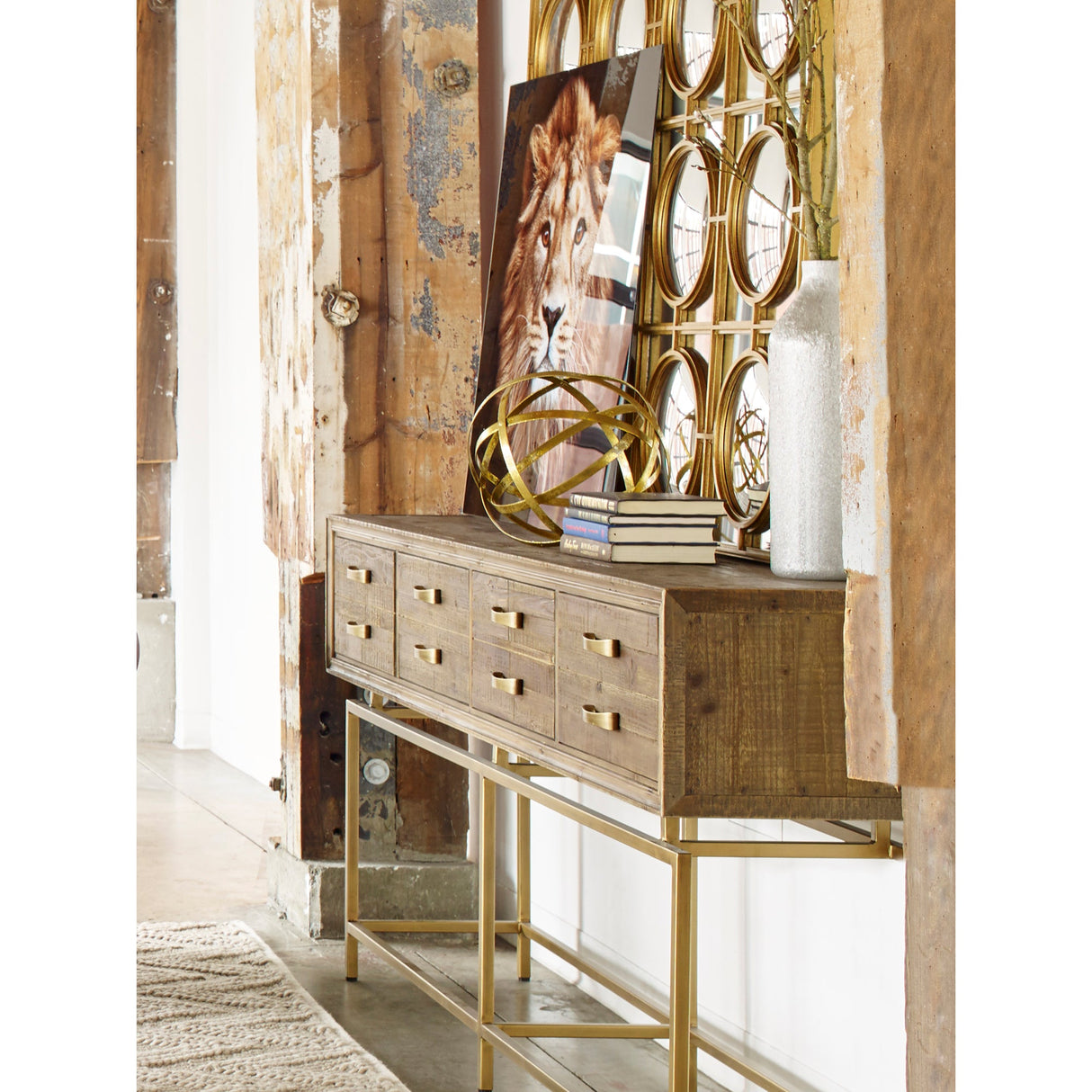 Annecy Natural Console Table by Moe's Home at Eve Furniture
