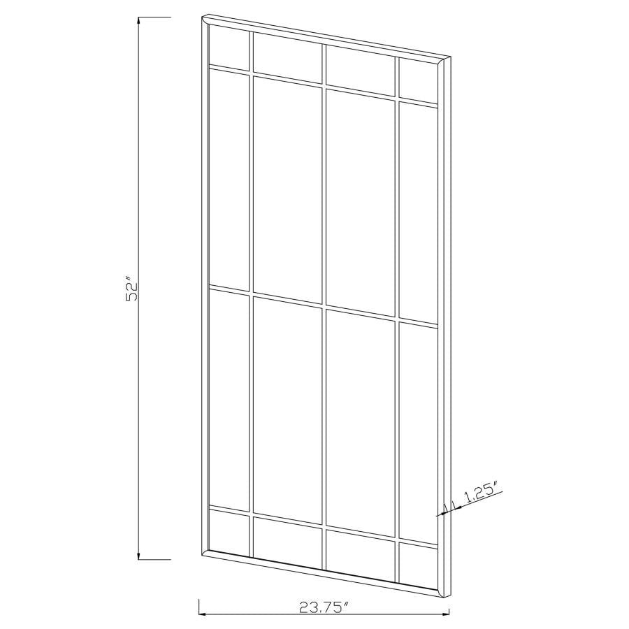 Annetta Black Rectangular Window Pane Wall Mirror by Coaster at Eve Furniture