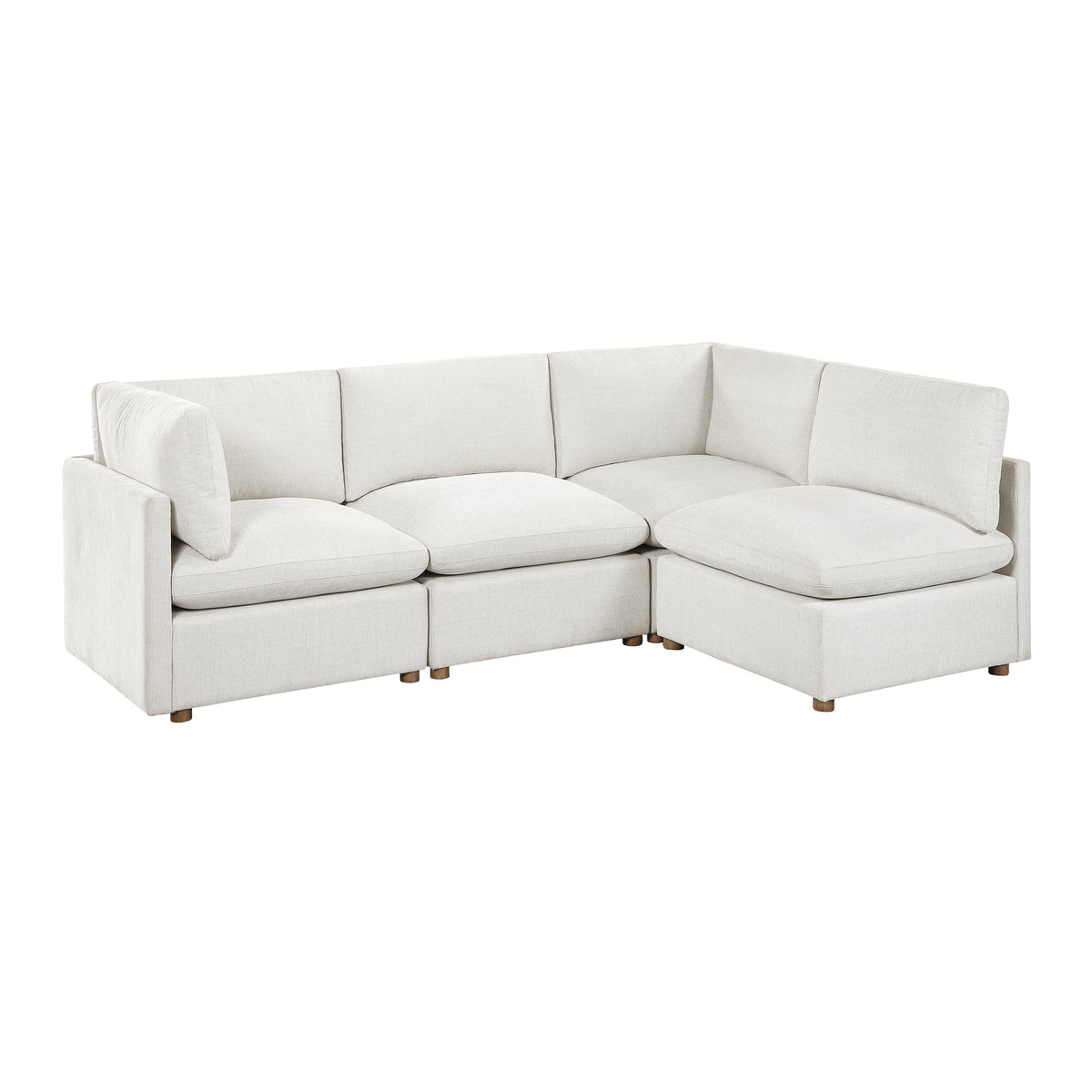 Annex Beige 4-Piece Chenille Modular Sectional by Homelegance at Eve Furniture