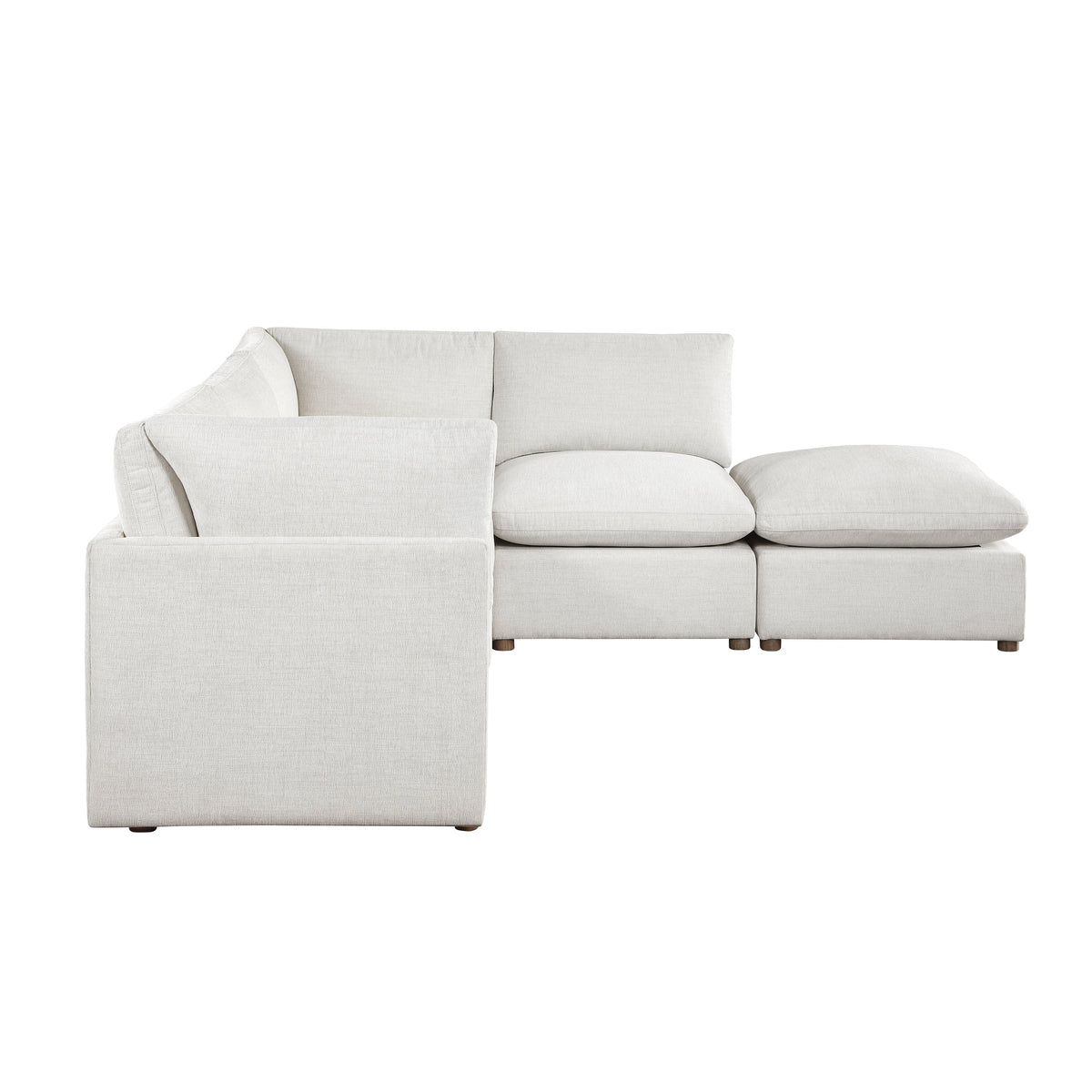Annex Beige 5-Piece Chenille Modular Sectional with Ottoman and Reversible Cushions by Homelegance at Eve Furniture