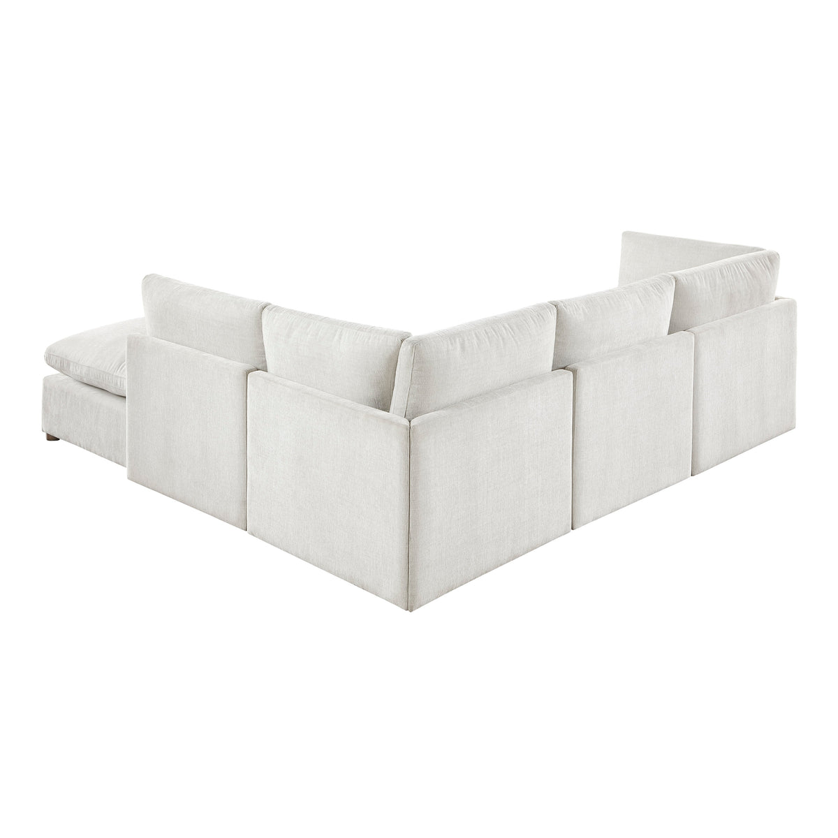 Annex Beige 5-Piece Chenille Modular Sectional with Ottoman and Reversible Cushions by Homelegance at Eve Furniture