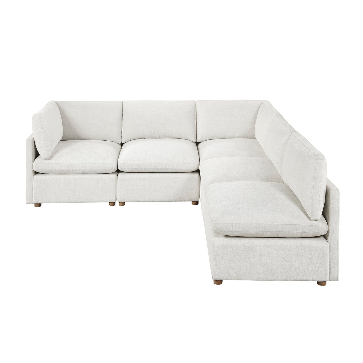Annex Beige 5-Piece Chenille Modular Sectional with Two Corner Seats by Homelegance at Eve Furniture