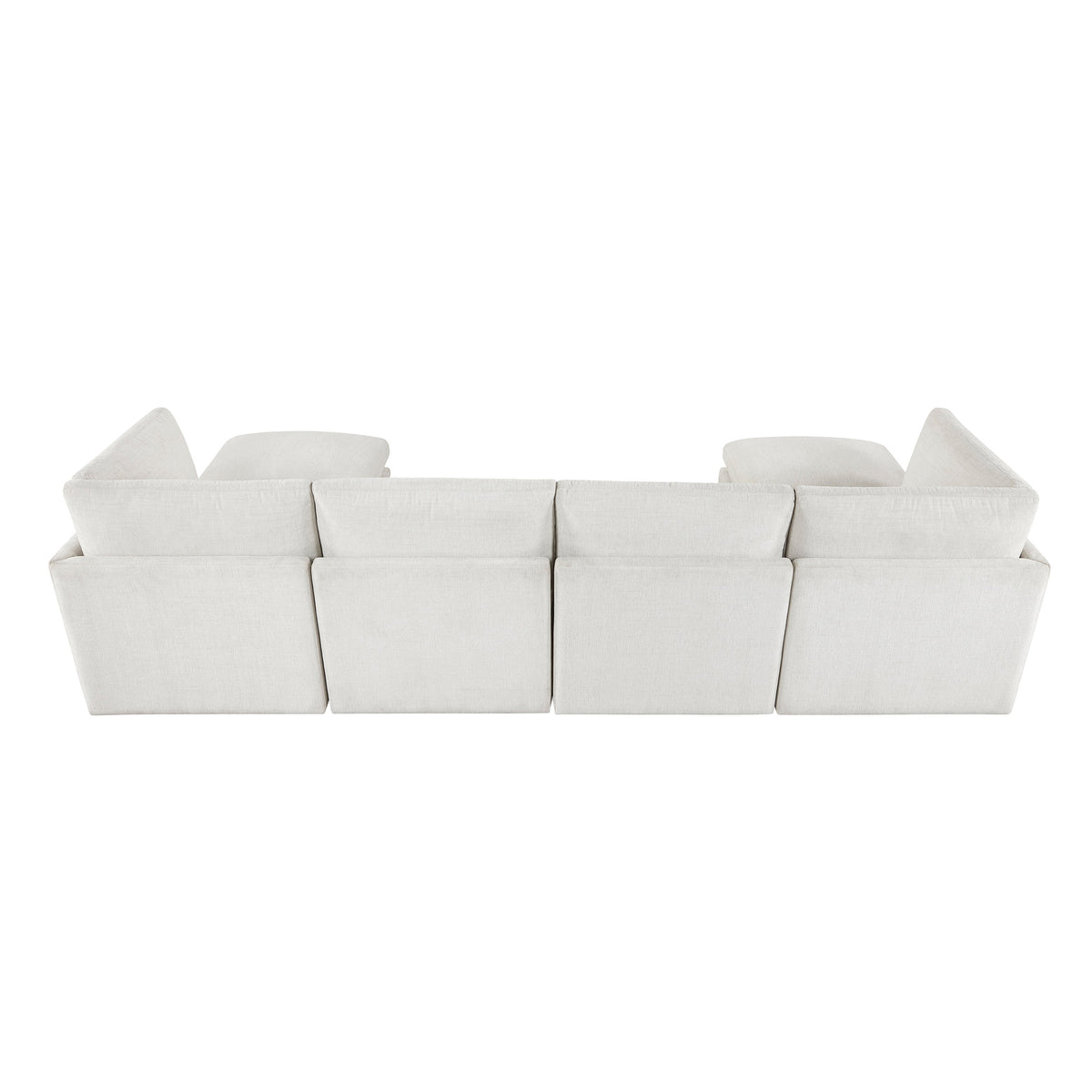 Annex Beige 6-Piece Chenille Modular Sectional with Two Ottomans by Homelegance at Eve Furniture