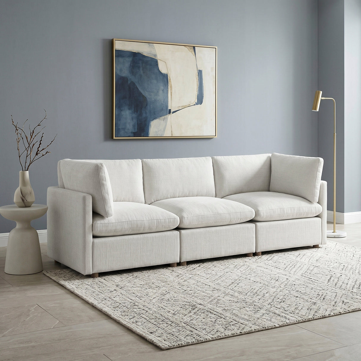Annex Beige Chenille Sofa