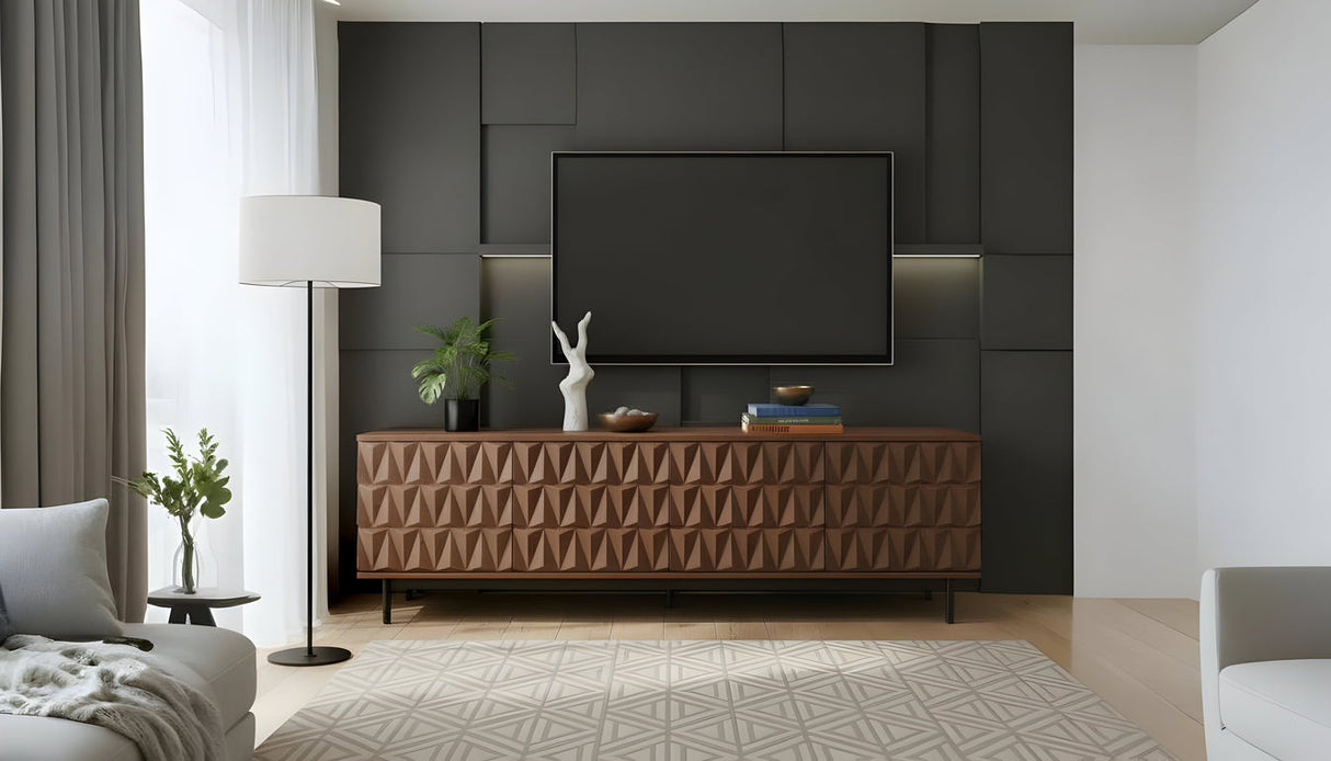 Annie Walnut TV Console by New Era Innovations at Eve Furniture