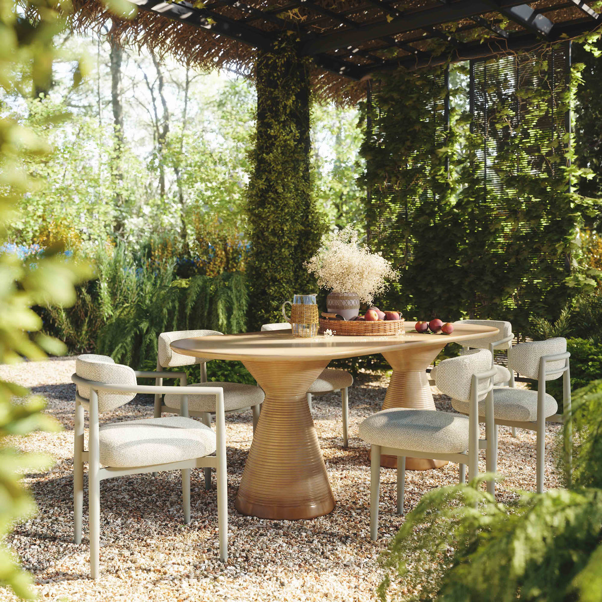 Annika Textured Outdoor Dining Side Chair by TOV Furniture at Eve Furniture