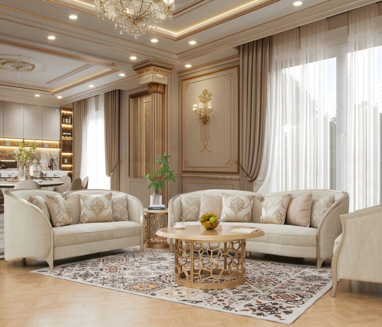 Anousheh Beige/Gold 3-Piece Living Room Set by Homey Design at Eve Furniture