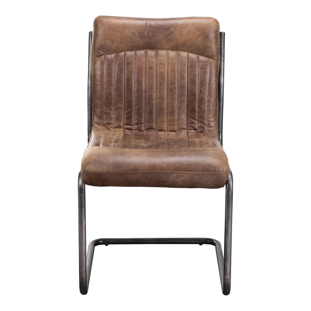 Anse Brown Leatherl Dining Chair (Set of 2)