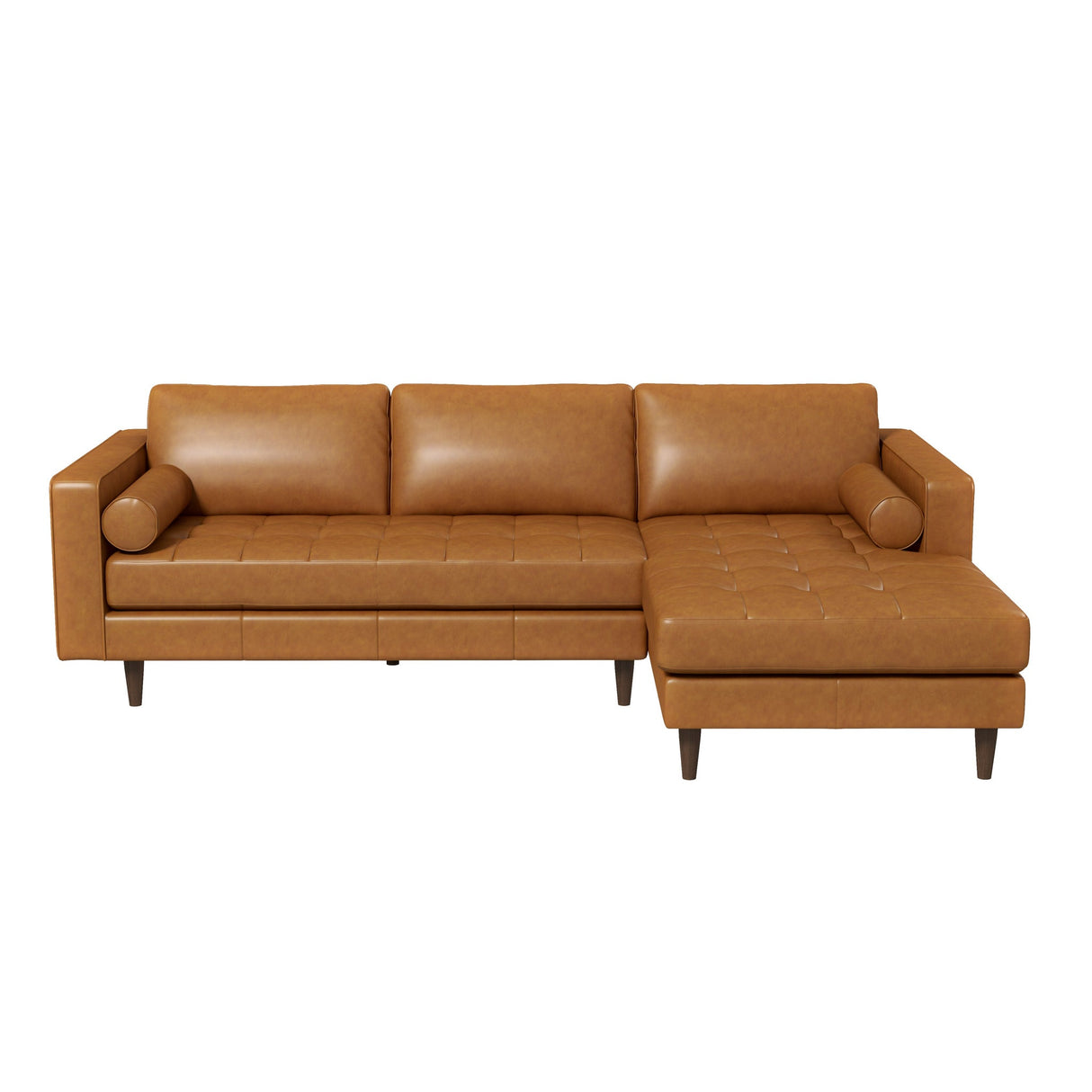 Anthony Genuine Tan Leather Right-Facing Sectional Sofa by Ashcroft Furniture at Eve Furniture