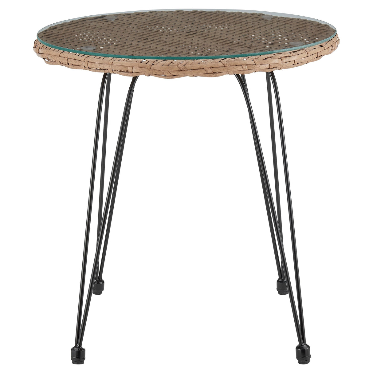 Antibes 1.0 Patio 2-Person Seating Group with End Table with Cream Cushions by Manhattan Comfort at Eve Furniture