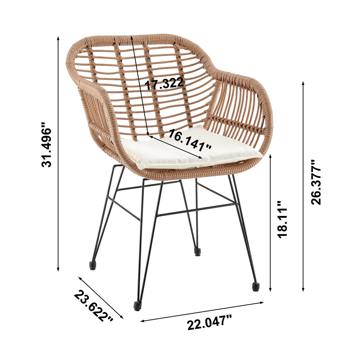 Antibes 1.0 Patio 2-Person Seating Group with End Table with Cream Cushions by Manhattan Comfort at Eve Furniture