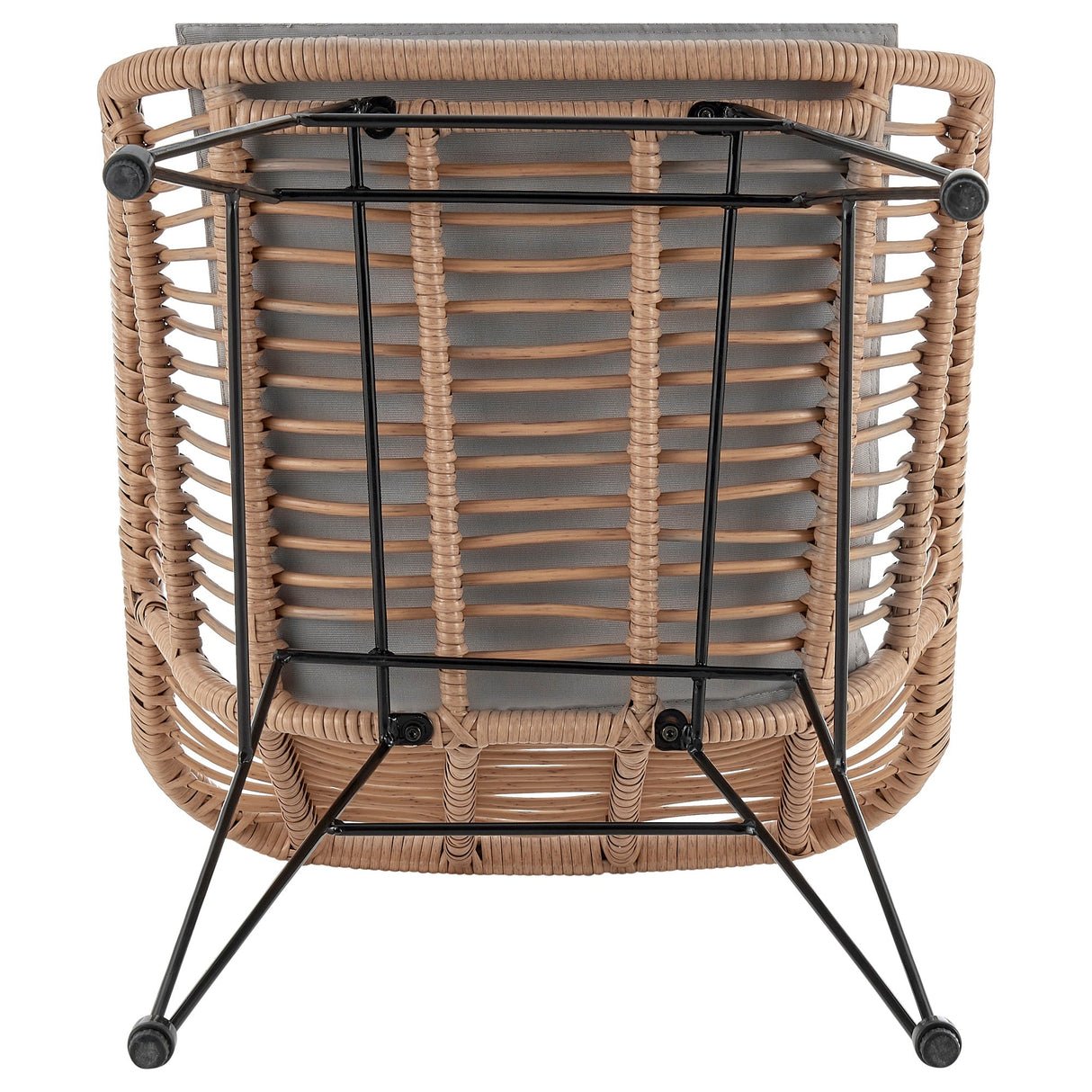 Antibes 1.0 Patio 2-Person Seating Group with End Table with Grey Cushions by Manhattan Comfort at Eve Furniture
