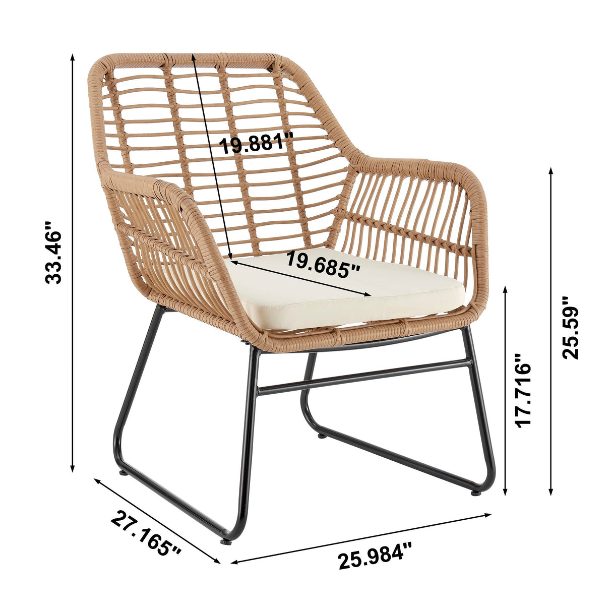 Antibes 2.0 Patio 4-Person Conversation Set with Coffee Table with Cream Cushions by Manhattan Comfort at Eve Furniture