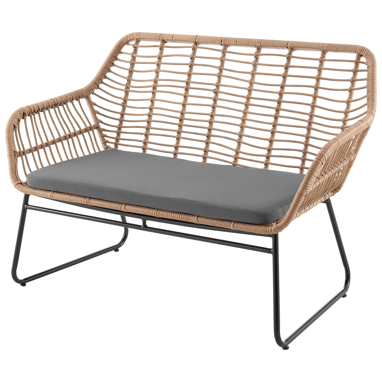 Antibes 2.0 Patio 4-Person Conversation Set with Coffee Table with Grey Cushions by Manhattan Comfort at Eve Furniture