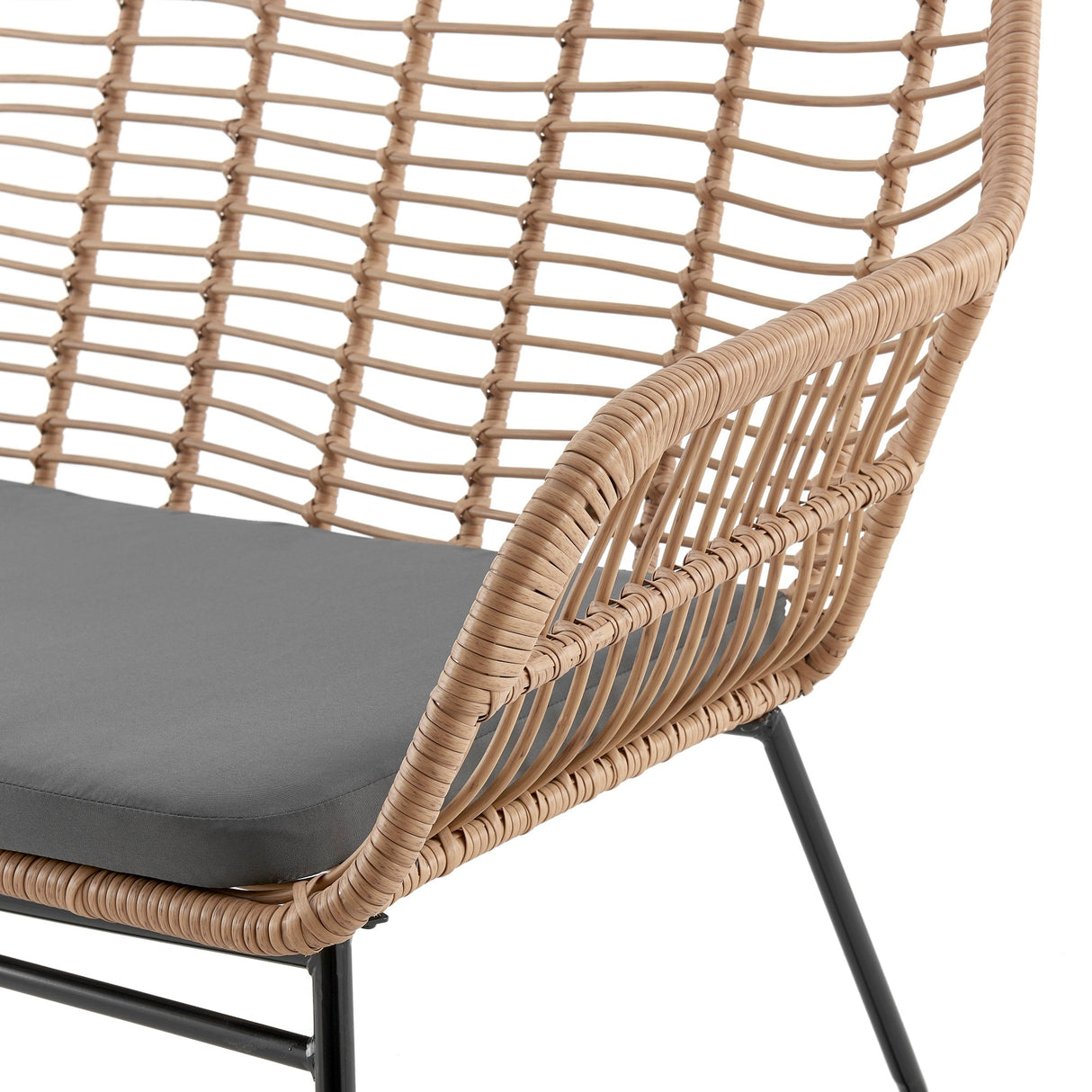 Antibes 2.0 Patio 4-Person Conversation Set with Coffee Table with Grey Cushions by Manhattan Comfort at Eve Furniture