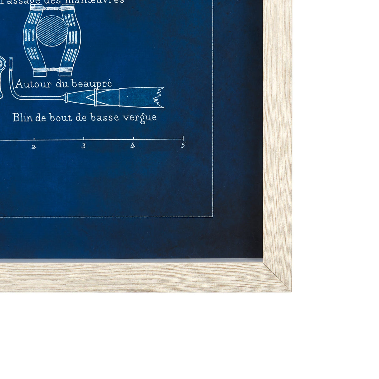 Antique Ship Blueprint IV by Vision Studio Hand Embelished Framed Art Print Matted under Glass by Mercana at Eve Furniture