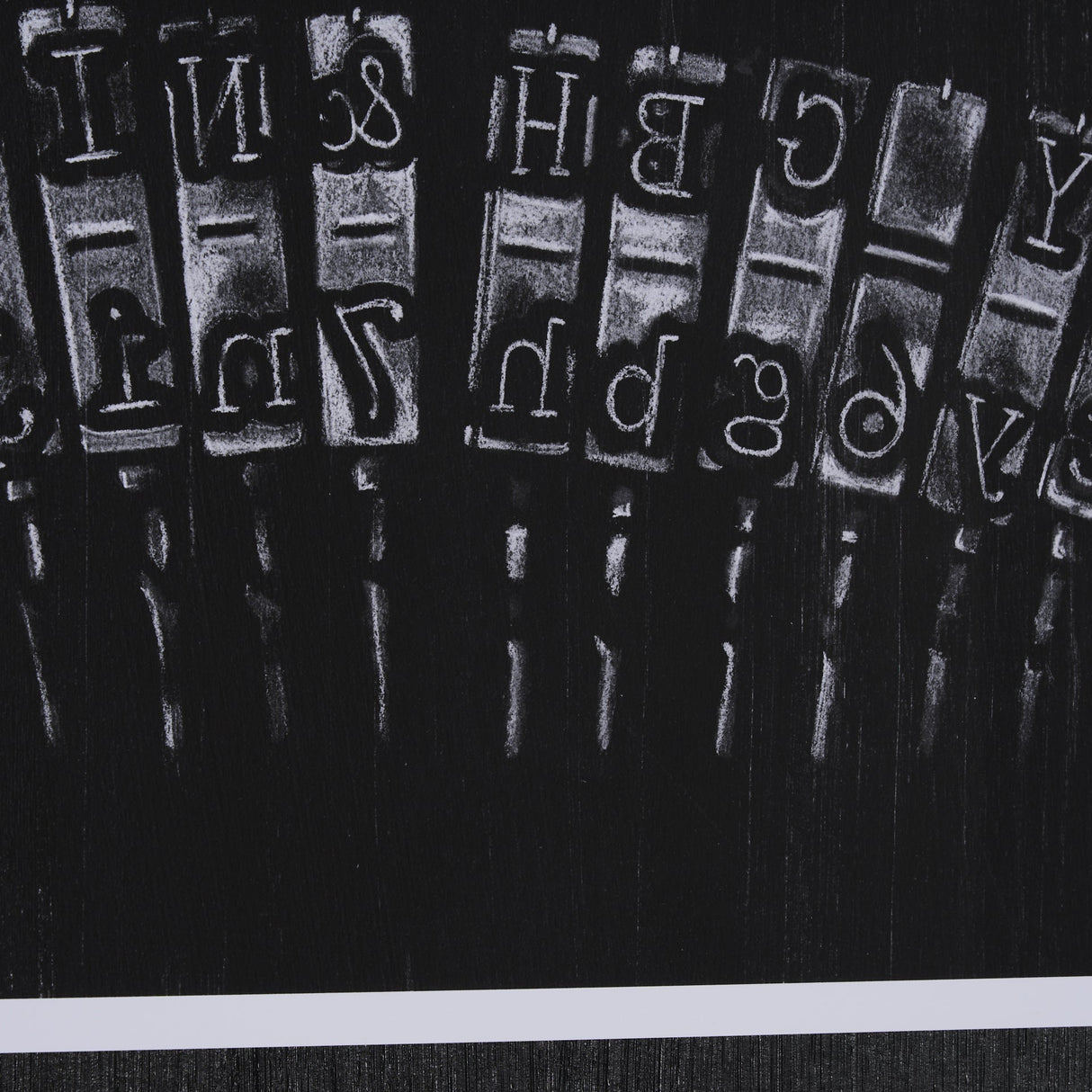 Antique Typewriter Bars by Ethan Harper Hand Embellished Textured Framed Photo Art Print Matted unde by Mercana at Eve Furniture