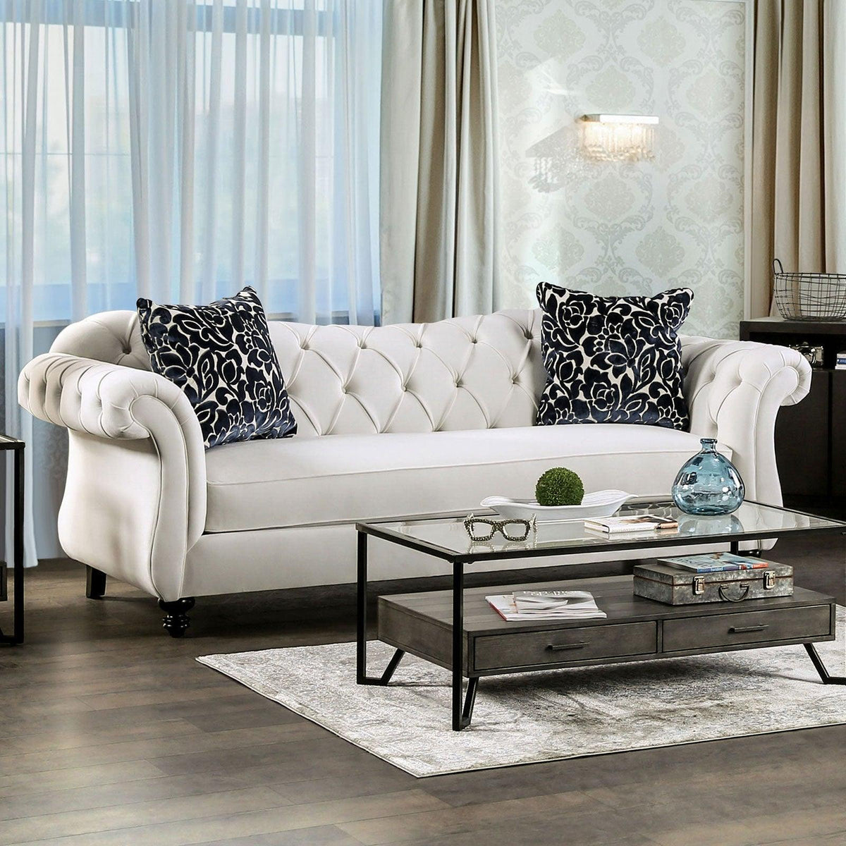 Antoinette White Sofa by Furniture of America at Eve Furniture