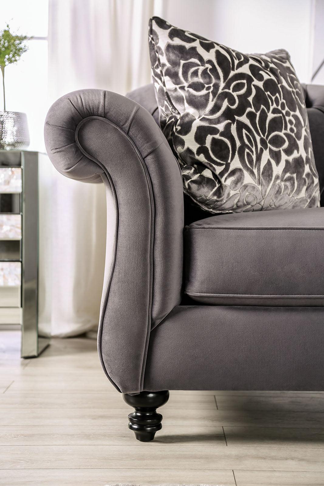 Antoinette Gray Loveseat by Furniture of America at Eve Furniture