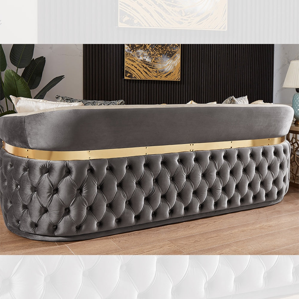 Antravian Gray/Beige Loveseat by Homey Design at Eve Furniture