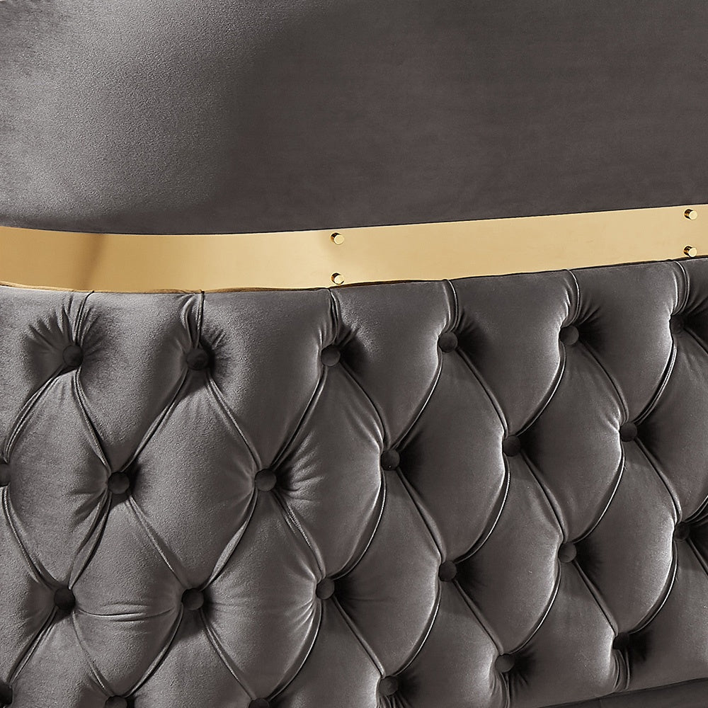 Antravian Gray/Beige Loveseat by Homey Design at Eve Furniture