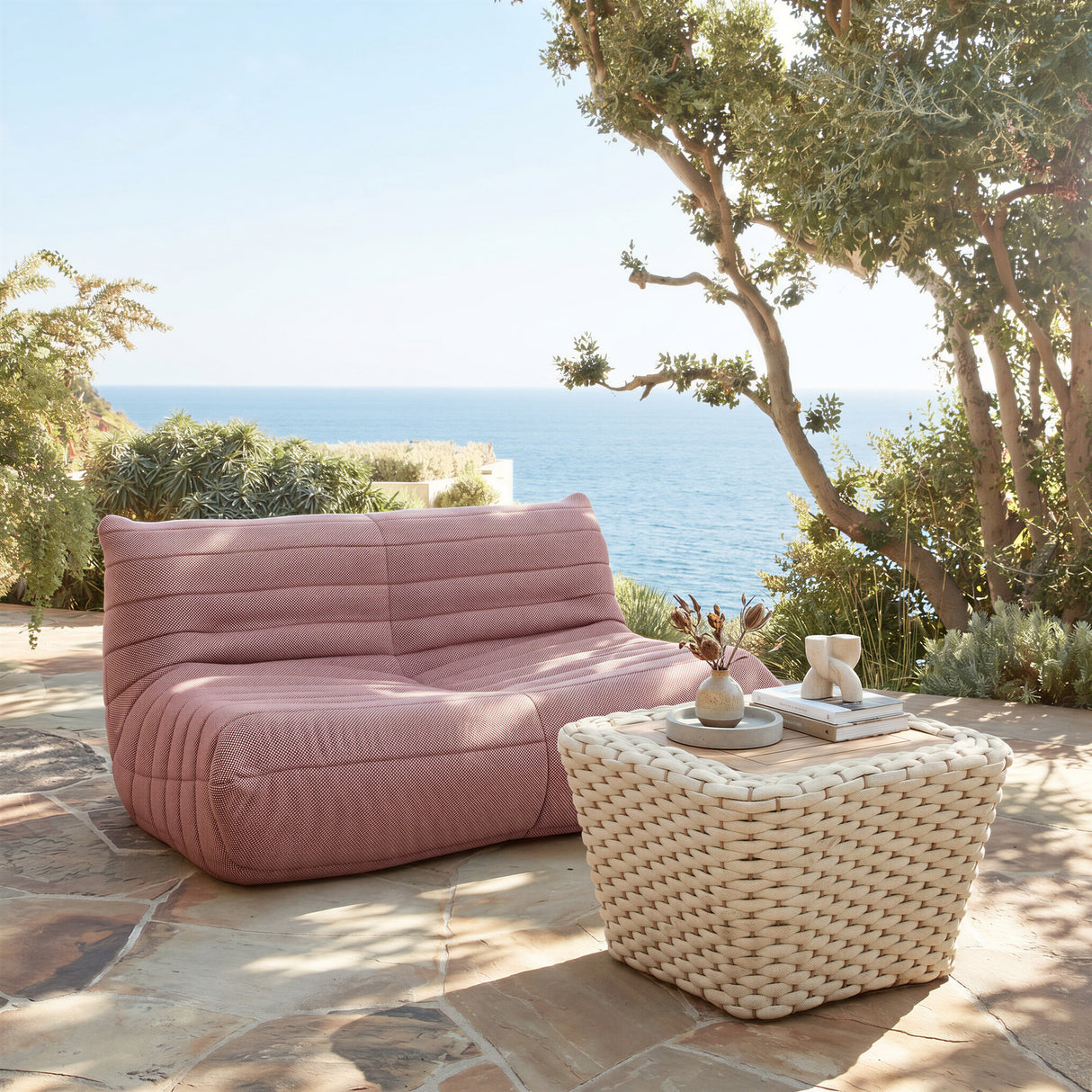 Antul White & Natural Outdoor Coffee Table by Zuomod at Eve Furniture