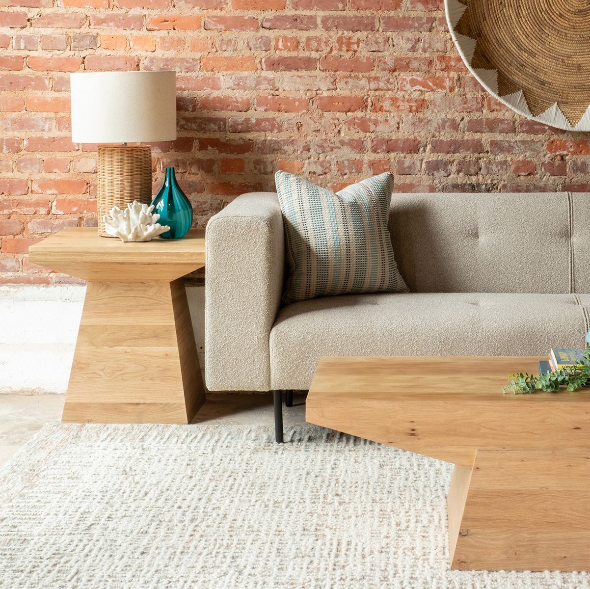 Anvil 24" Side Table in Natural Oak by Home Trends & Design at Eve Furniture