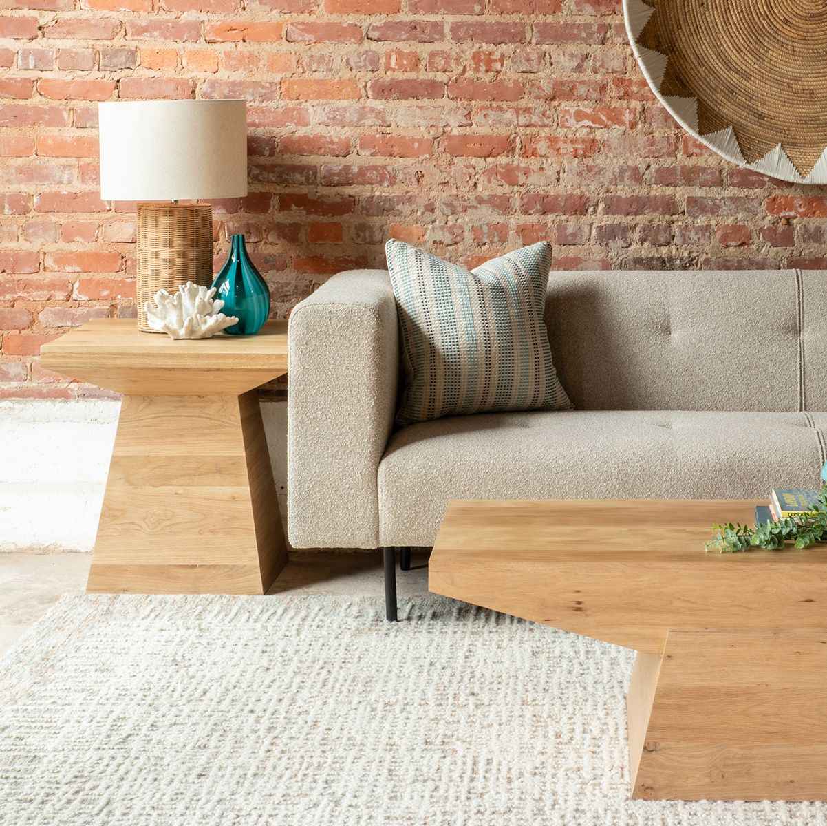 Anvil 58" Coffee Table in Natural Oak by Home Trends & Design at Eve Furniture