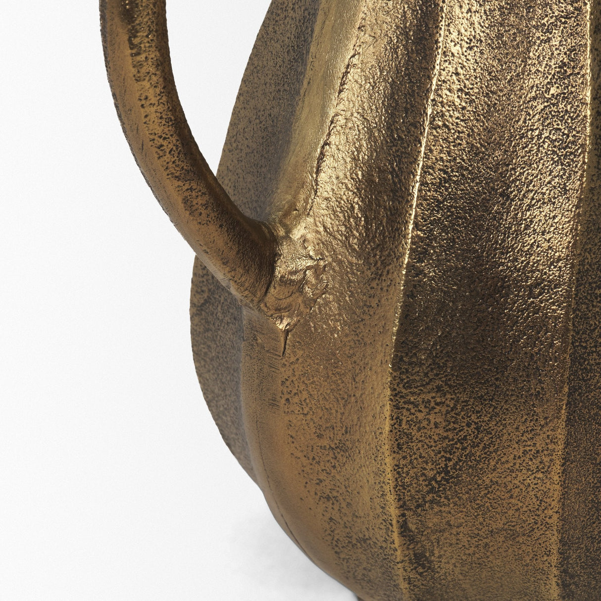 Anya Antiqued Brass Scalloped Petal Cast Metal Jug by Mercana at Eve Furniture