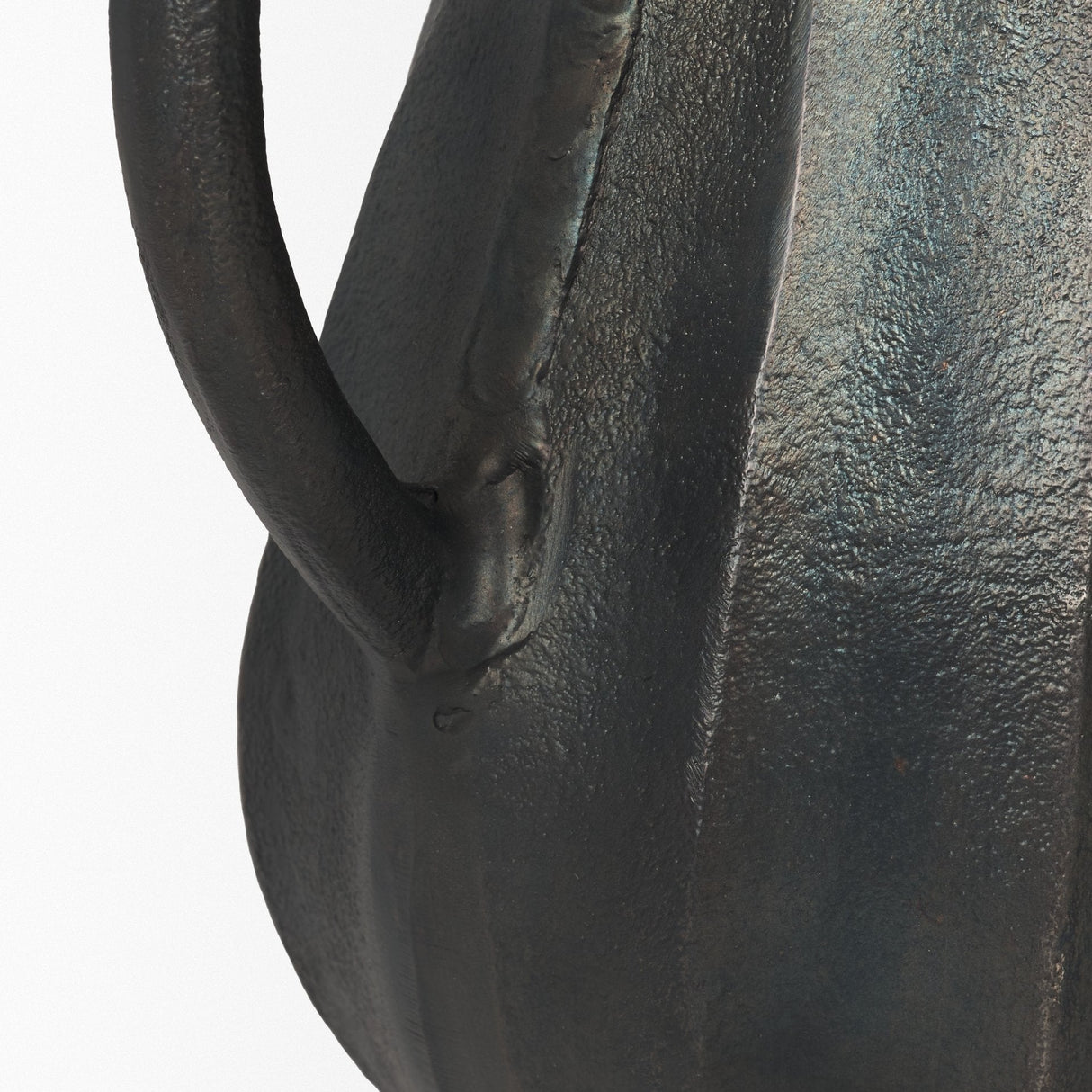 Anya Matte Black Scalloped Petal Cast Metal Jug by Mercana at Eve Furniture
