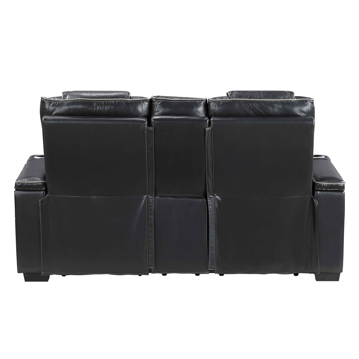 Apex Black Leather Power Double Reclining Loveseat by Homelegance at Eve Furniture