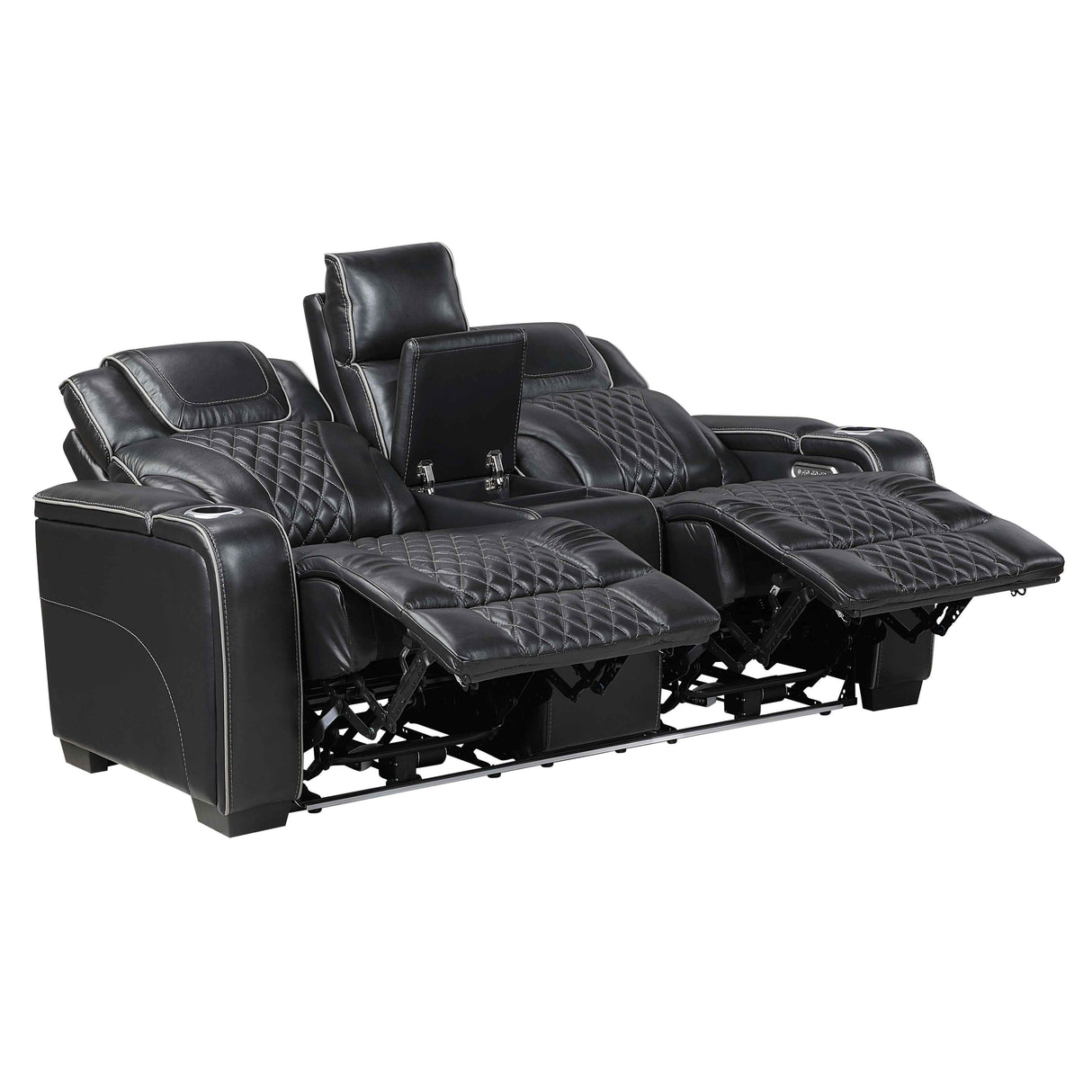 Apex Black Leather Power Reclining Living Room Set by Homelegance at Eve Furniture