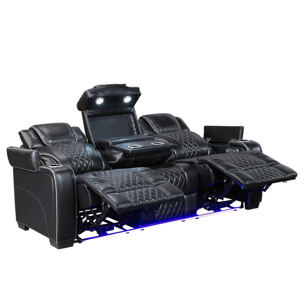 Apex Black Leather Power Reclining Living Room Set by Homelegance at Eve Furniture
