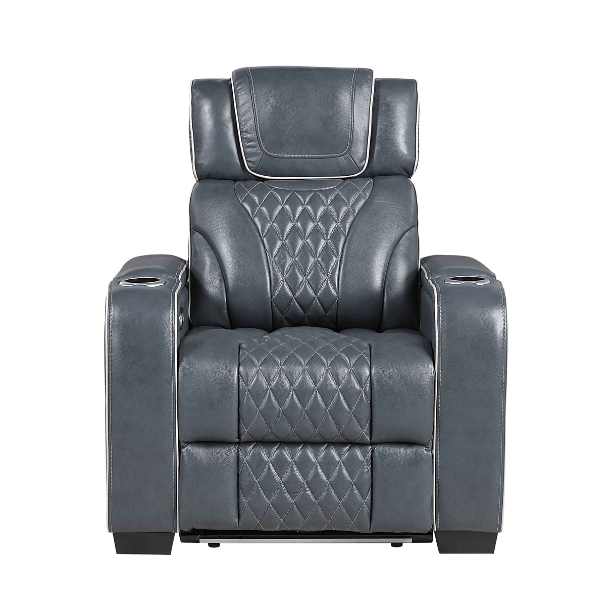 Apex Blue 3-Piece Leather Power Reclining Living Room Sets by Homelegance at Eve Furniture