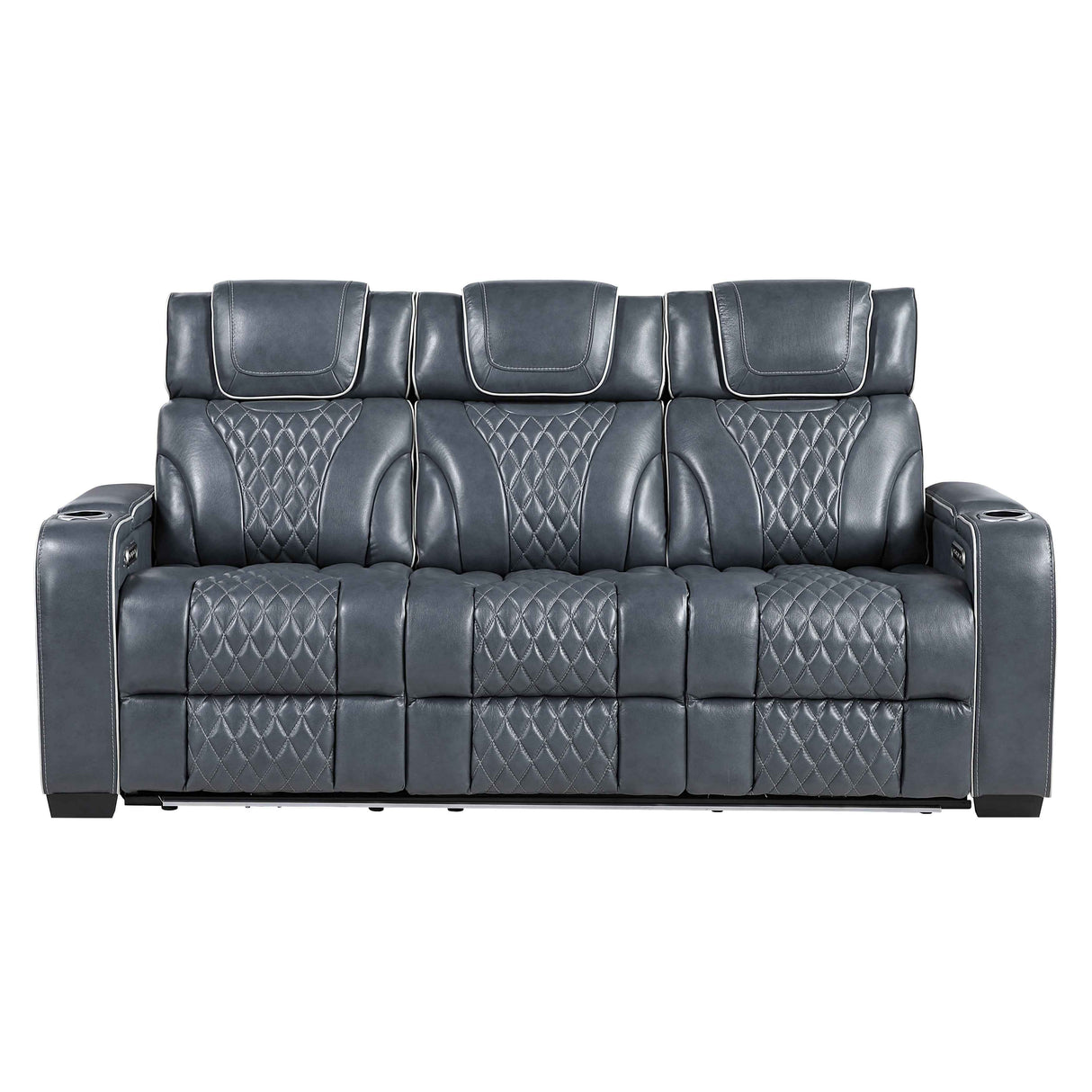 Apex Blue 3-Piece Leather Power Reclining Living Room Sets by Homelegance at Eve Furniture