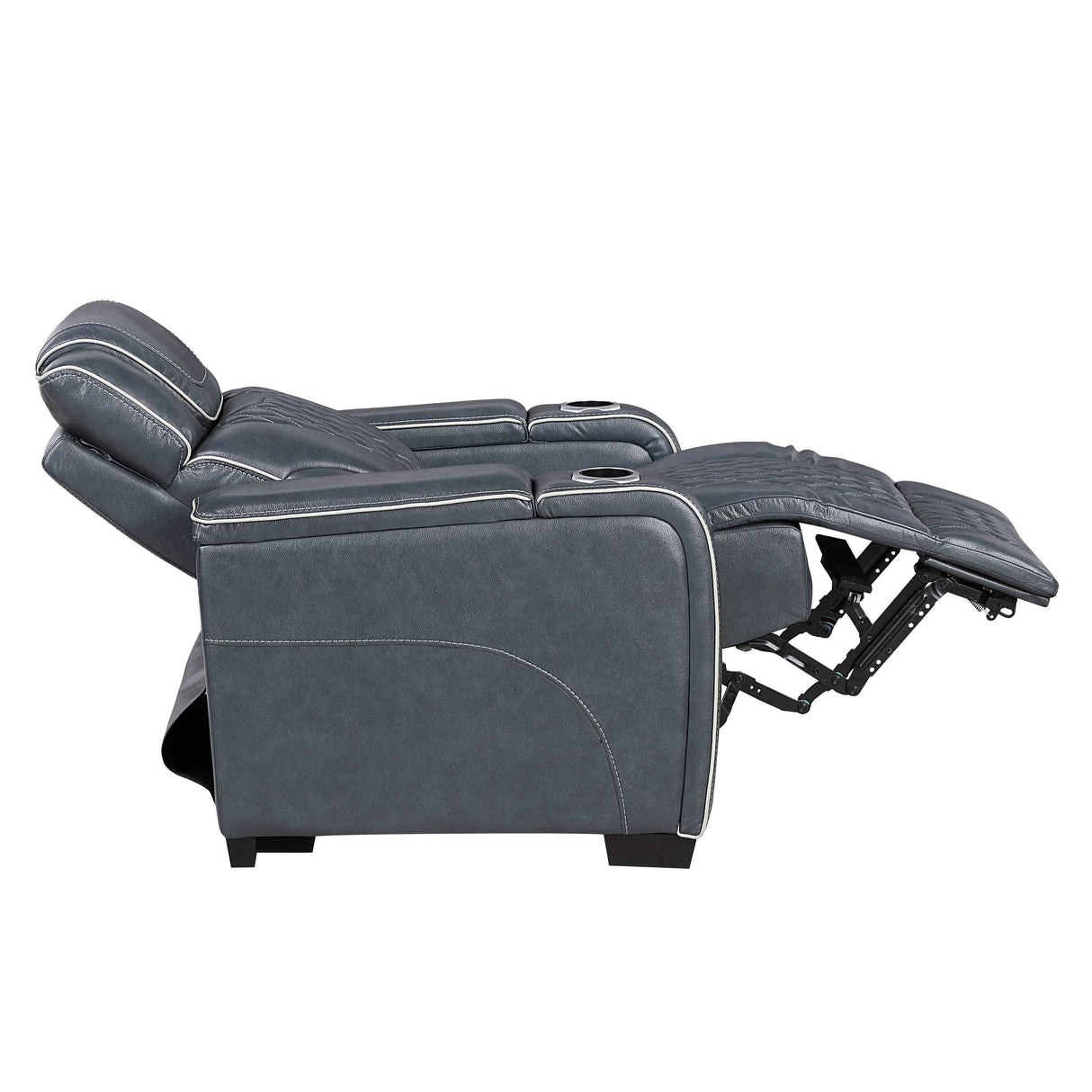 Apex Blue 3-Piece Leather Power Reclining Living Room Sets by Homelegance at Eve Furniture