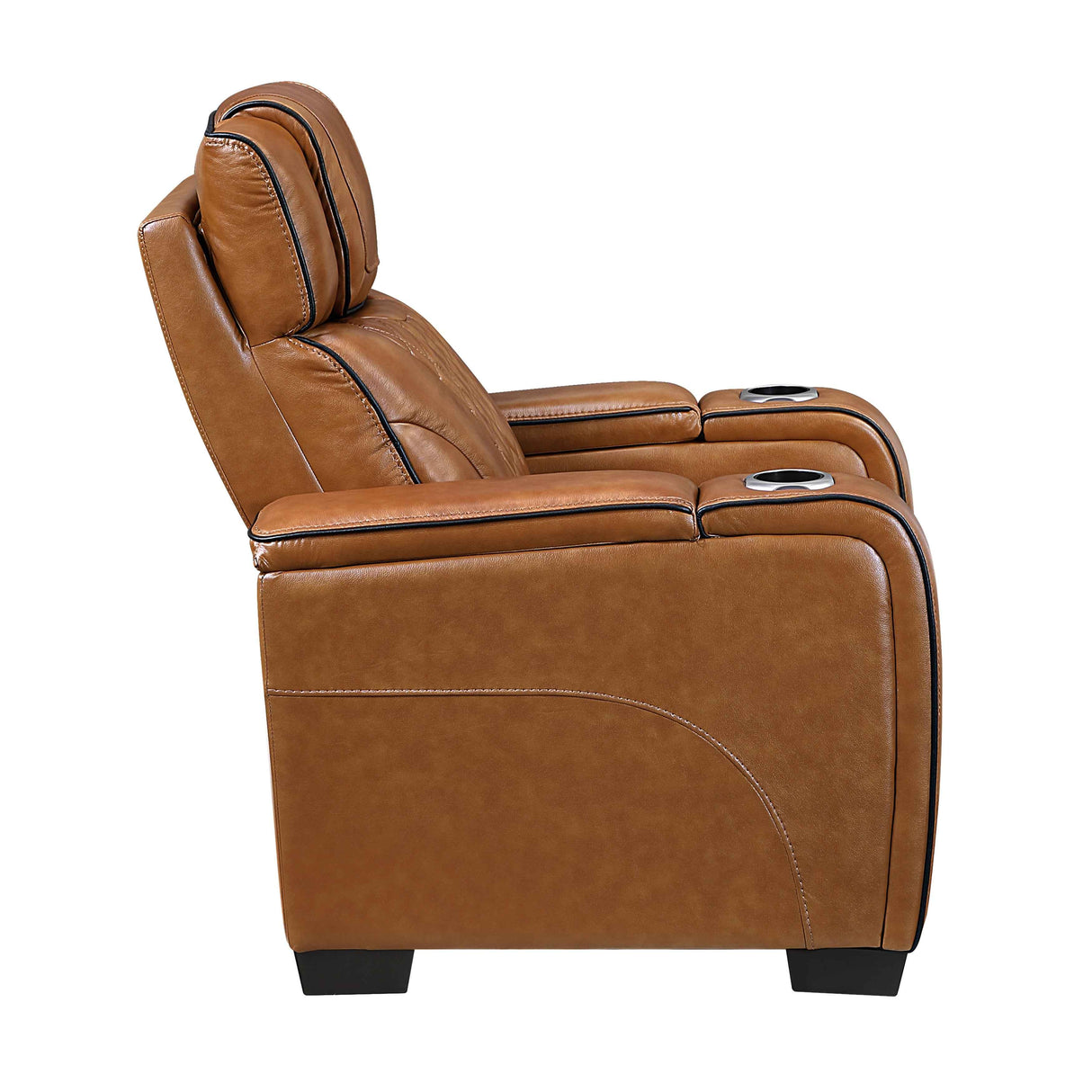 Apex Brown 3-Piece Leather Power Reclining Living Room Set by Homelegance at Eve Furniture