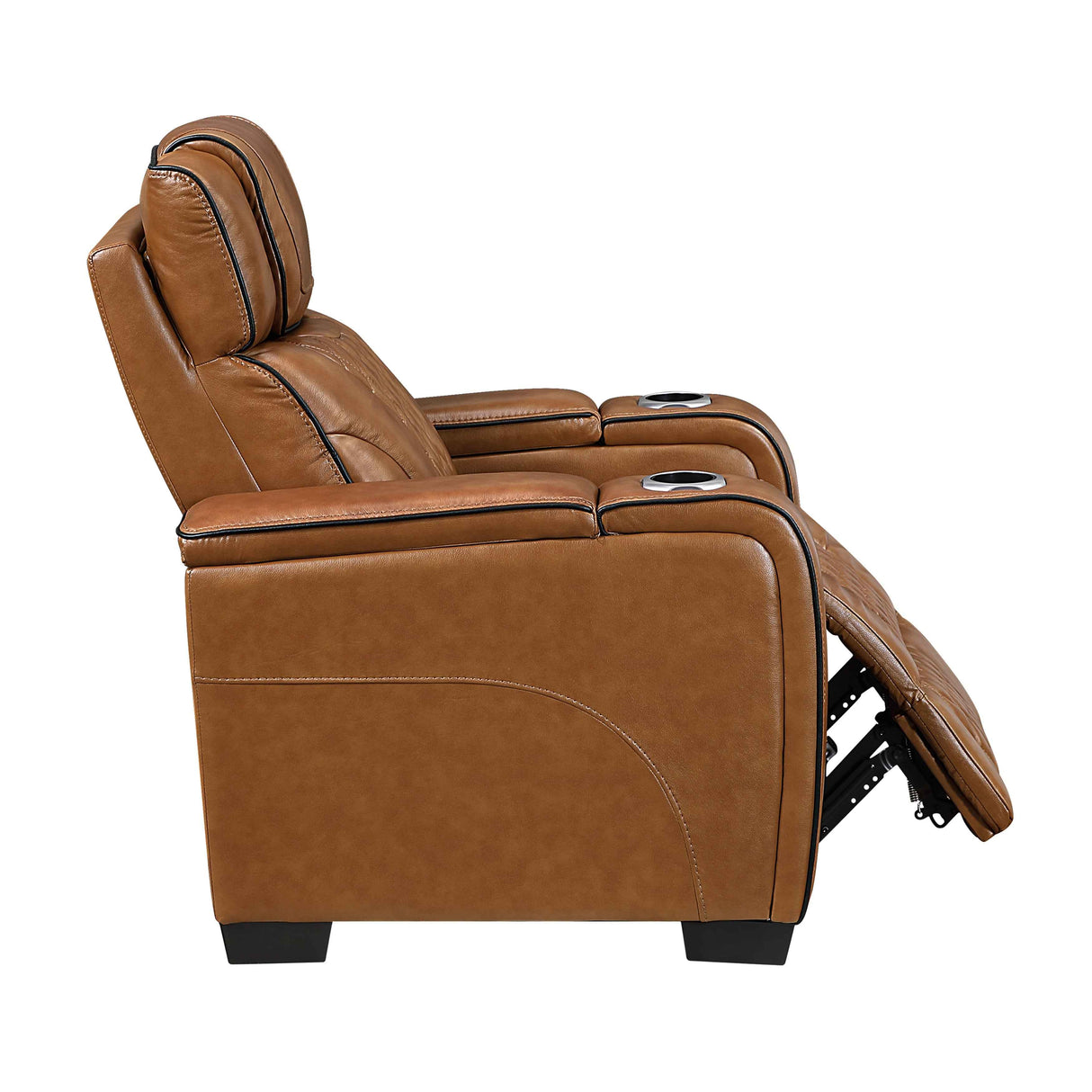 Apex Brown 3-Piece Leather Power Reclining Living Room Set by Homelegance at Eve Furniture