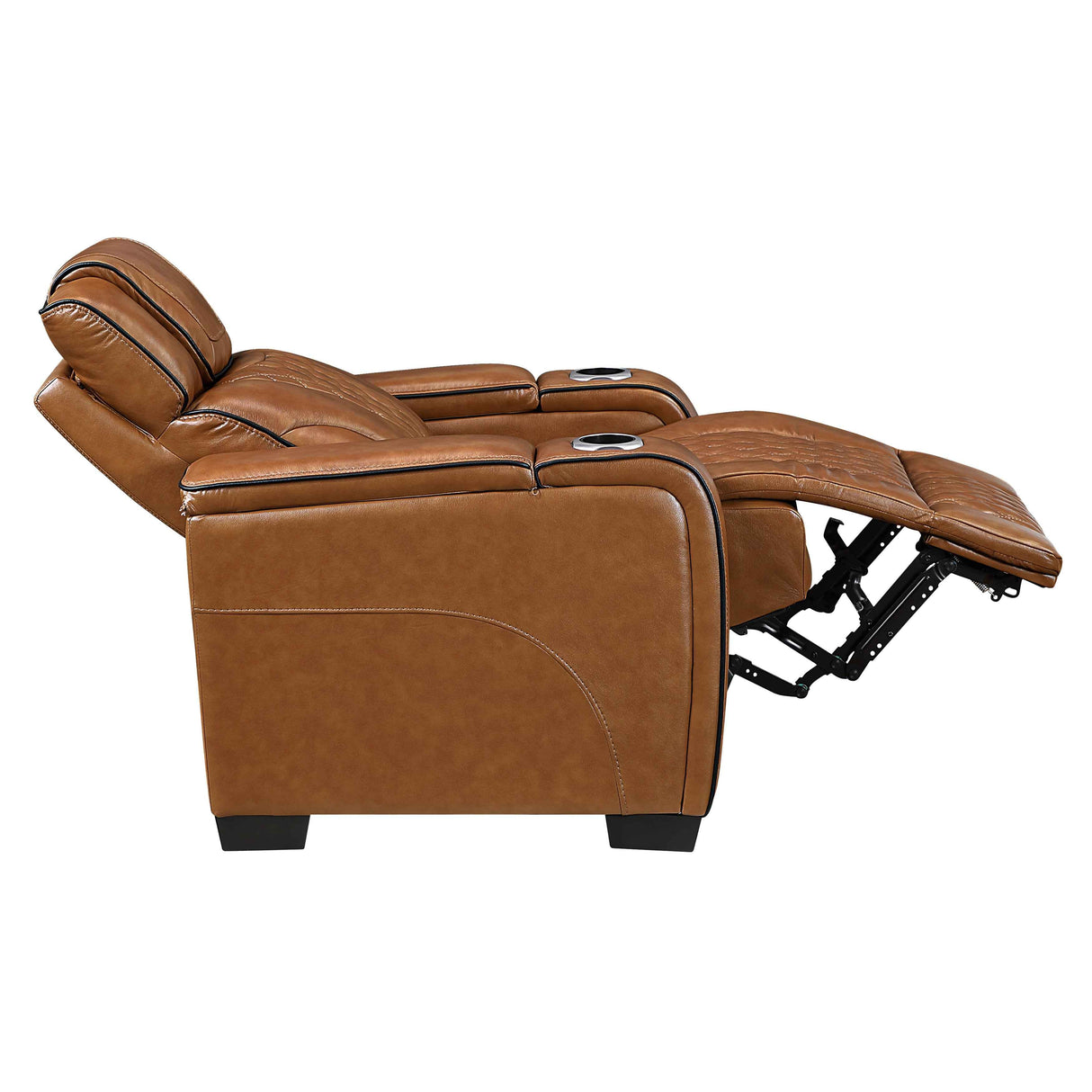 Apex Brown 3-Piece Leather Power Reclining Living Room Set by Homelegance at Eve Furniture