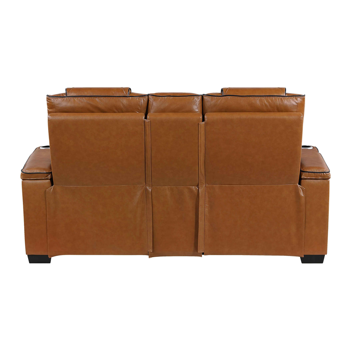 Apex Brown Leather Power Double Reclining Loveseat by Homelegance at Eve Furniture