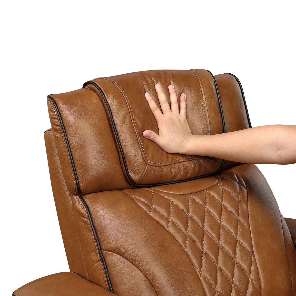 Apex Brown Leather Power Double Reclining Sofa by Homelegance at Eve Furniture
